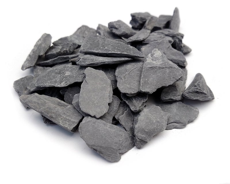 Small World Slate & Stone حجر الأردواز الطبيعي - 1/2 إلى 1 بوصة. الحجم المثالي للحدائق المصغرة أو حدائق الجنيات، الأحواض، الزواحف، التيراريوم، السكك الحديدية النموذجية، الديوراما وألعاب الحرب (1 رطل رمادي) - Image 1